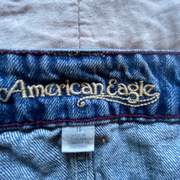Y2K American Eagle Outfitters Blue Denim Mini Skirt - Picture 3 of 5